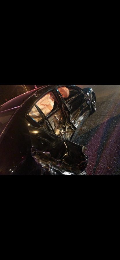 One of the vehicles involved in the crash Wilson was in.