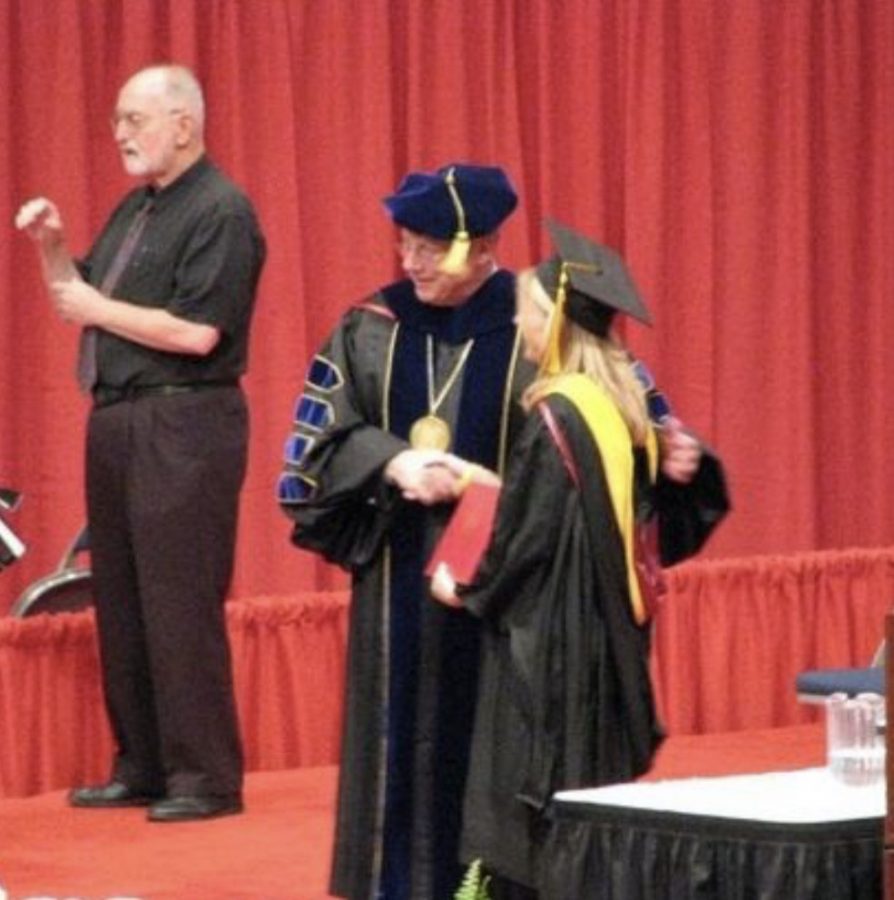 Melissa Peterson recieving her first Masters degree. (Photo courtesy of Peterson)