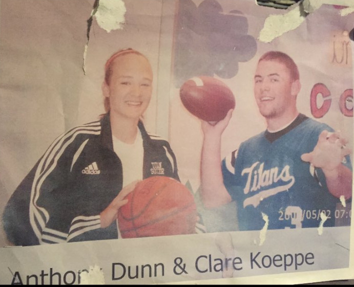 Anthony Dunn and his wife in high school.