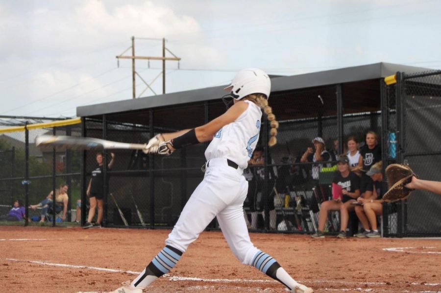 Halle Pribnow swings at a pitch