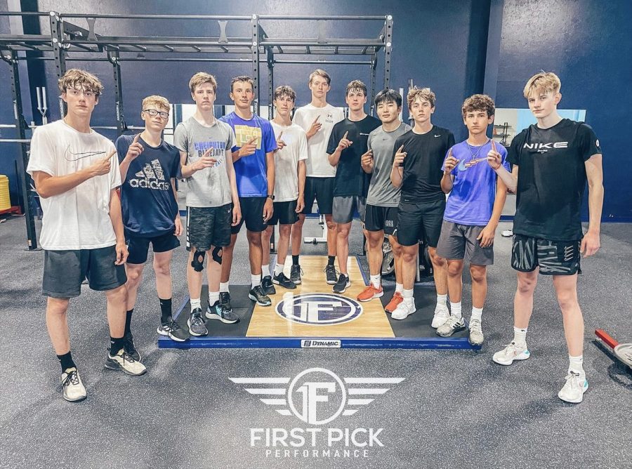 Elkhorn North's Boys Basketball Team after a workout at First Pick. 