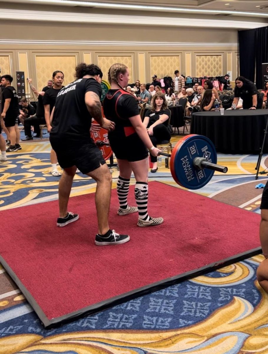 Dakota Courtright deadlifts new personal record of 363 lbs. on September 22, 2023 in Westgate Hotel, Las Vegas, NV for nationals. Photo courtesy of Tyler Sapp.