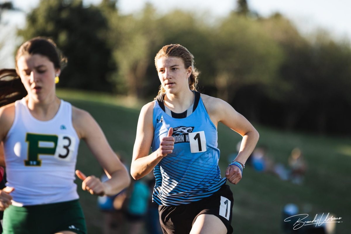 Stodden racing the open 800 at the Kruger May Invitational on April 13, 2023. Stodden is now committed to run at the University of South Dakota.