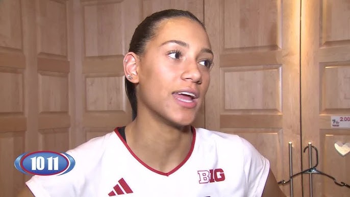 Nebraska volleyball player Harper Murray in an interview with an ESPN reporter.