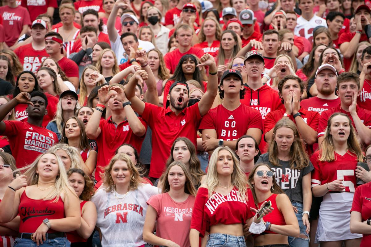 Husker fans boo at an official’s call during the game against Fordham at Memorial Stadium on Saturday, Sept 4, 2021, in Lincoln, Nebraska. The Huskers would win the game by a score of 52-7. Photo credit to Zekiel Williams/The Daily Nebraskan.
