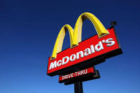 McDonald's fast-food restaurant sign. These signs are in front of each of the 41,822 McDonald's around the world. 