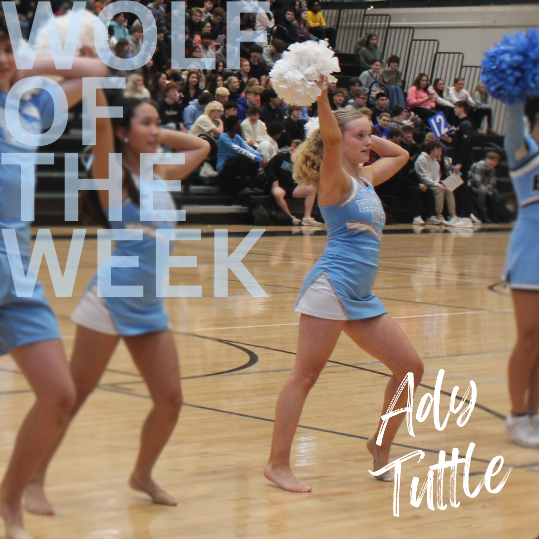 Ady tuttle and dance team performs at the winter pep rally. Photo courtesy of Emry Grant