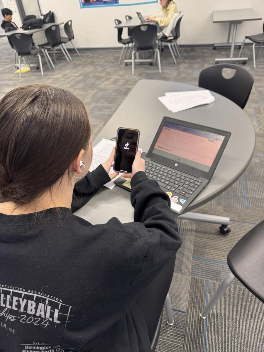 Student Ava Newbauer opens TikTok instead of doing her homework. This is a reality for many students at this school.