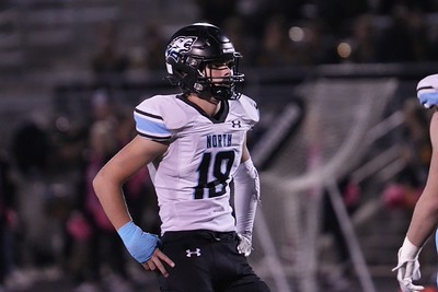 Sophomore Ian Christo playing defense in the Elkhorn North v.s. Gretna East.