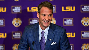 Lane Kiffin's first press conference with his new team. This marks his Official move to LSU. Photo courtesy of LSU Athletics
