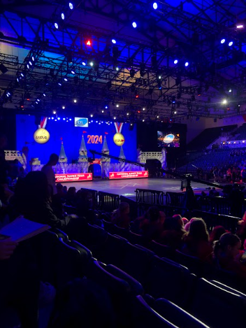 2024 High School Dance Nationals. Dancers watch other schools dance in finals at the castle.
