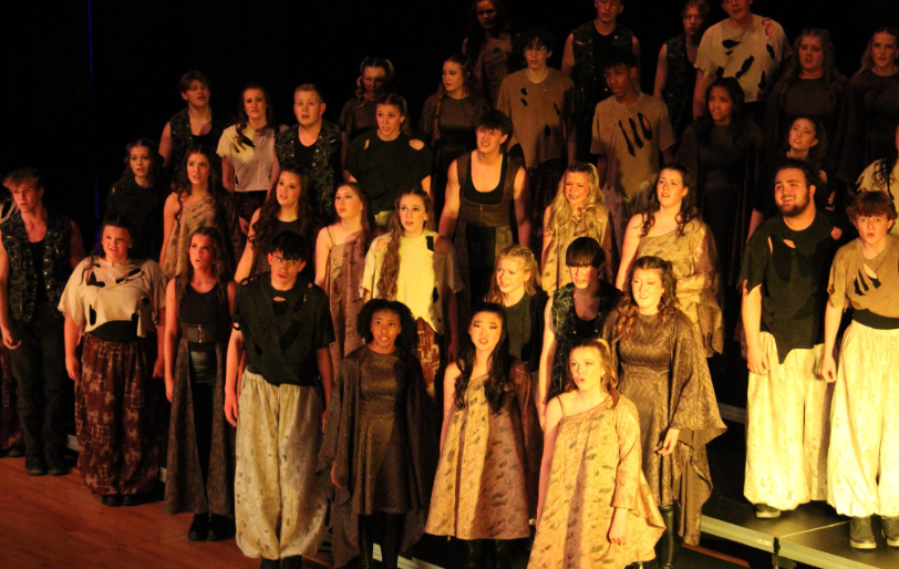 Students perform in one of the various musical activities, show choir, at Elkhorn North. Now with many different vocal ensembles, choir is one of the fastest growing arts departments at Elkhorn North.